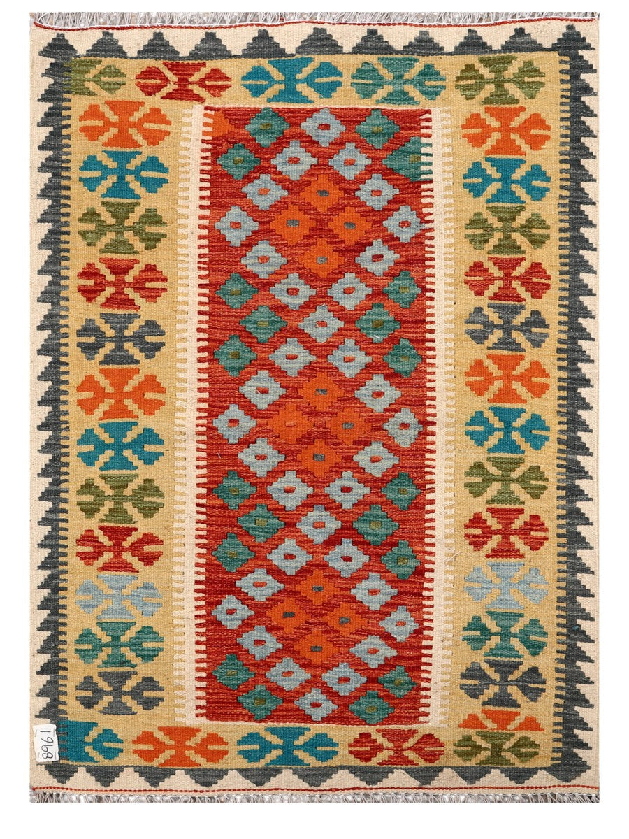 Maimana Afghanistan Kilim Rug - 122 x 88 cm