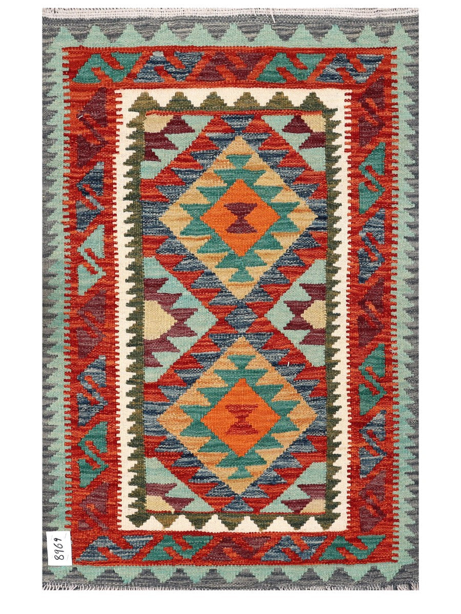 Maimana Afghanistan Kilim Rug - 113 x 73 cm
