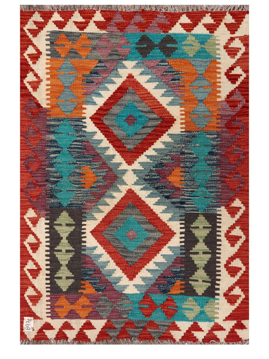 Maimana Afghanistan Kilim Rug - 123 x 83 cm