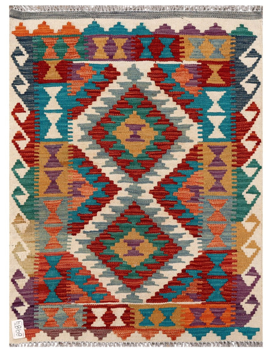 Maimana Afghanistan Kilim Rug - 113 x 83 cm