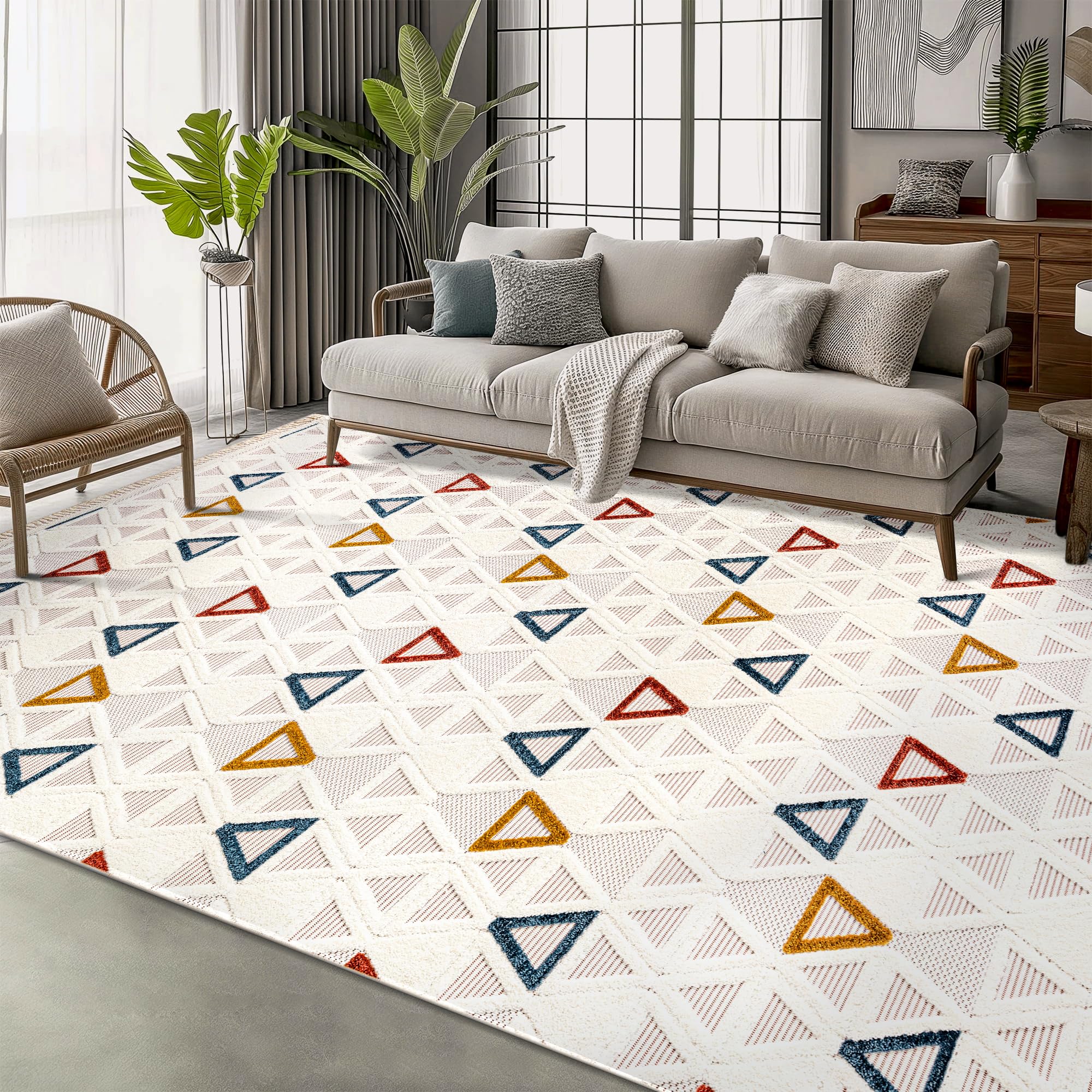 Netline Home RUGS DEPOT Area Rug for Living Room, Bedroom & Hallway β Soft & Durable Low Pile Area Rugs β Bohemian, Aztec & Boho Style β Pet & Kid-Friendly, Ideal for High-Traffic Areas (Copy)