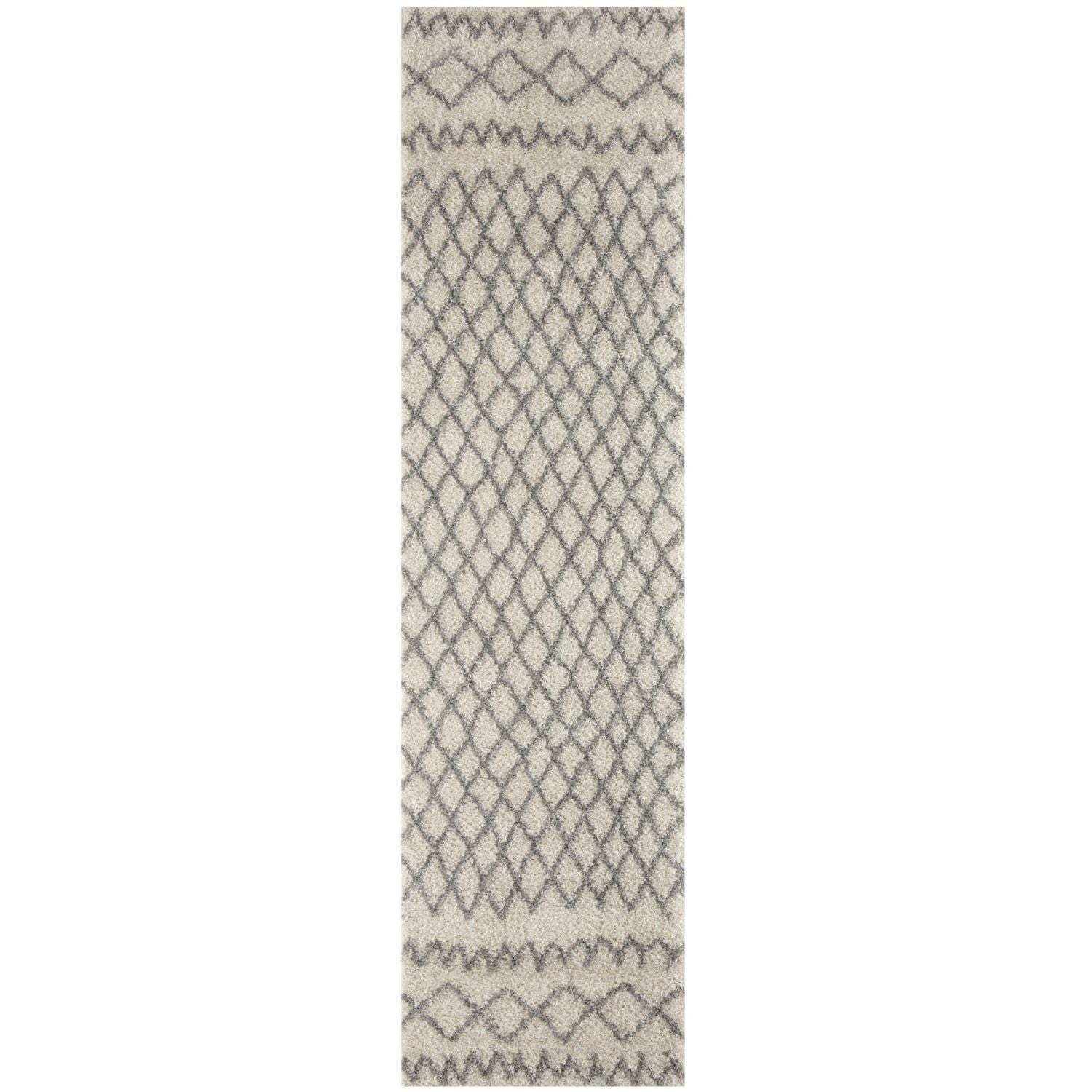 Moroccan Ivory Grey Shaggy Rug | 900