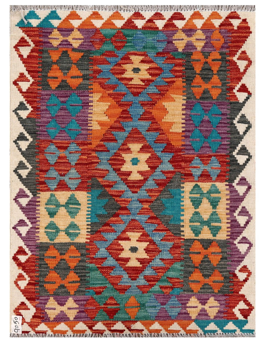 Maimana Afghanistan Kilim Rug - 111 x 82 cm