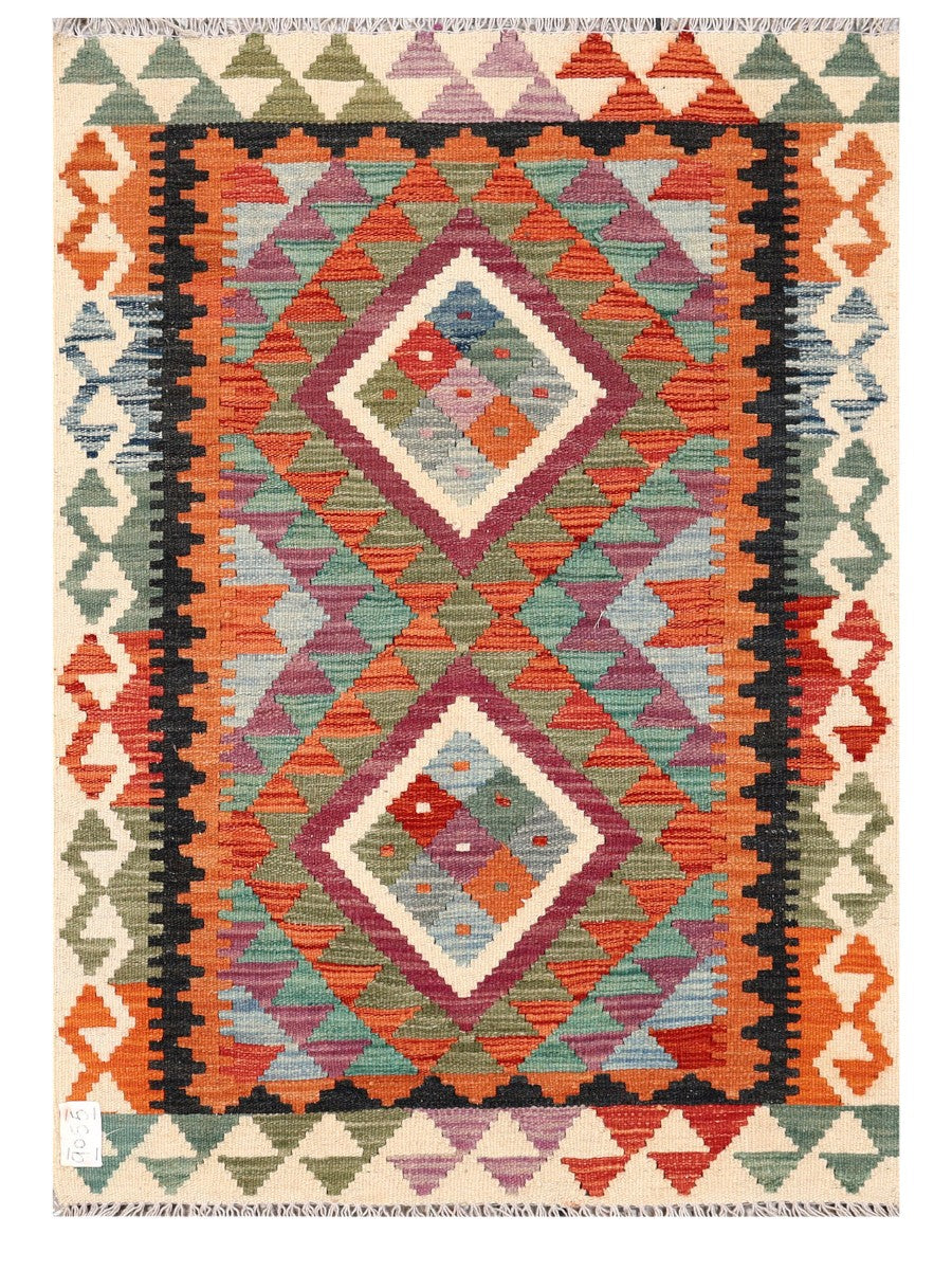 Maimana Afghanistan Kilim Rug - 116 x 82 cm
