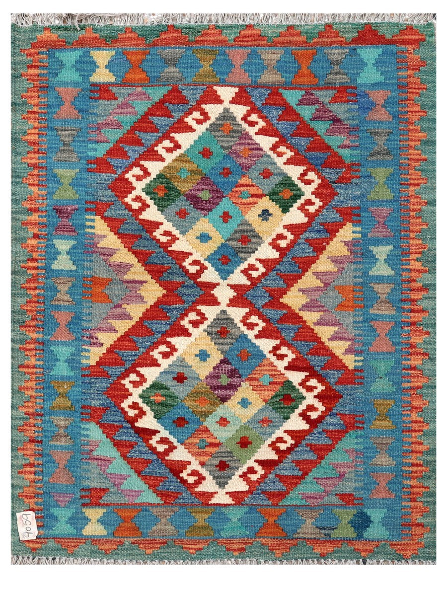 Maimana Afghanistan Kilim Rug - 114 x 88 cm