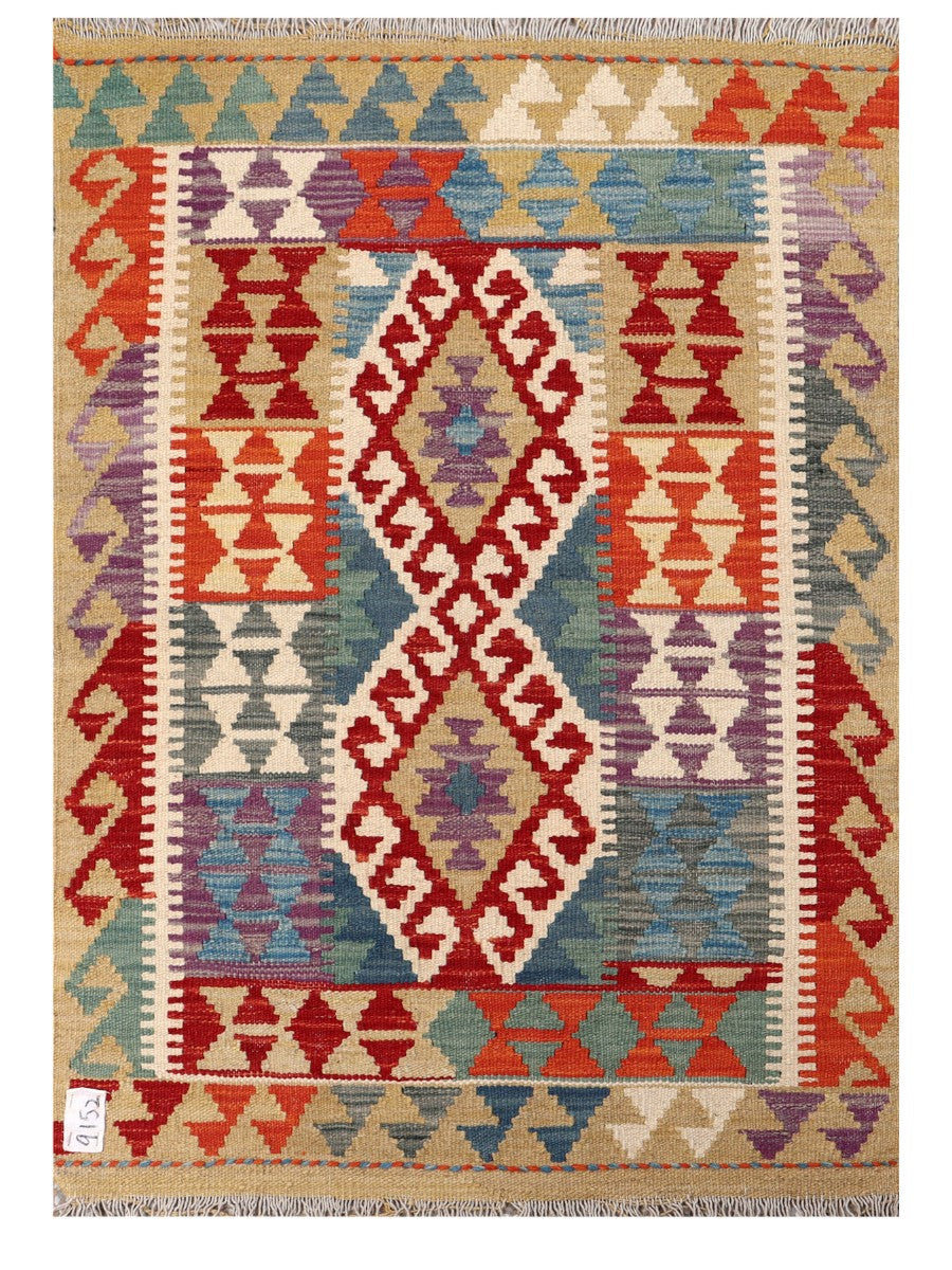 Maimana Afghanistan Kilim Rug - 109 x 77 cm