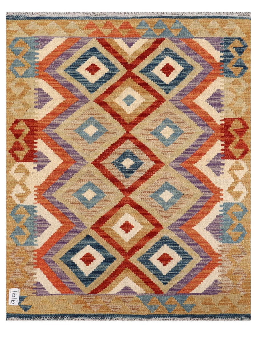 Maimana Afghanistan Kilim Rug - 107 x 85 cm