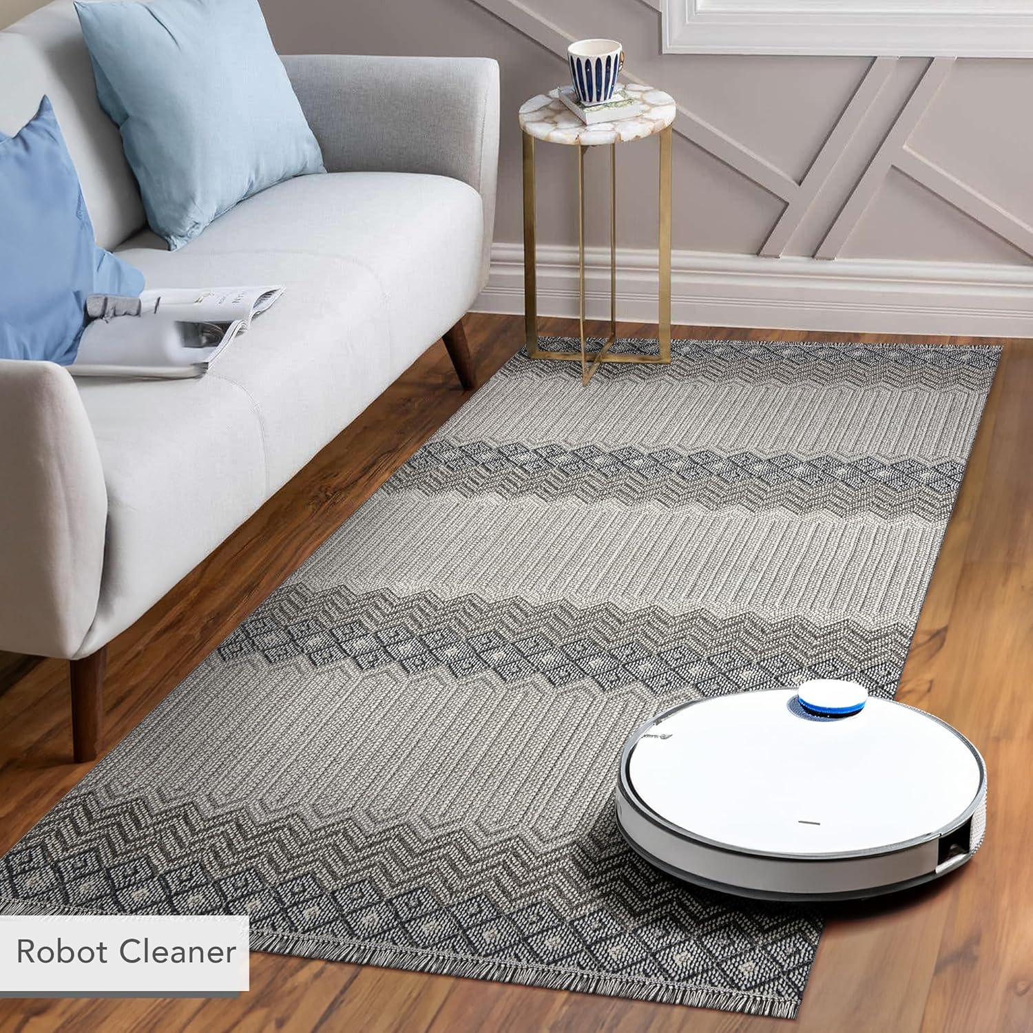 Modern Area Rug for Living Room β Stylish Carpet for Bedroom, Kitchen & Home Decor | Easy to Clean, Non-Shedding & Durable | Kid and Pet Friendly (GRAY IVORY, 80X150)