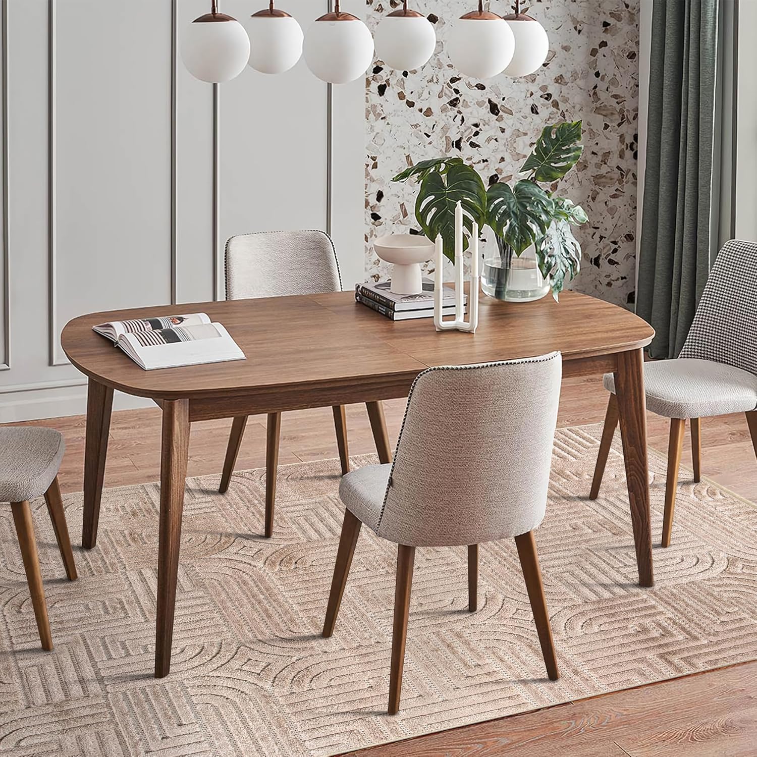 Modern textured polypropylene area rug by Netline Home, taupe geometric design, medium pile, non-shedding for living room or bedroom.