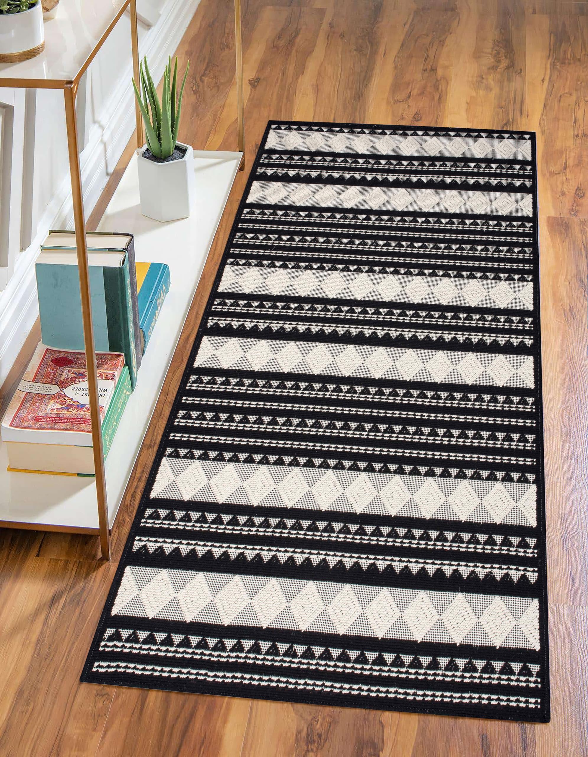 Rugs Living Room - Washable Rug - Area Rug - Non-Slip Rugs Carpet - 100% Cotton - Vintage Rug for Living Room Bedroom Kitchen - Kid and Pet Friendly Rug - Boho Rug (GREY RUG, 80X150 CM)