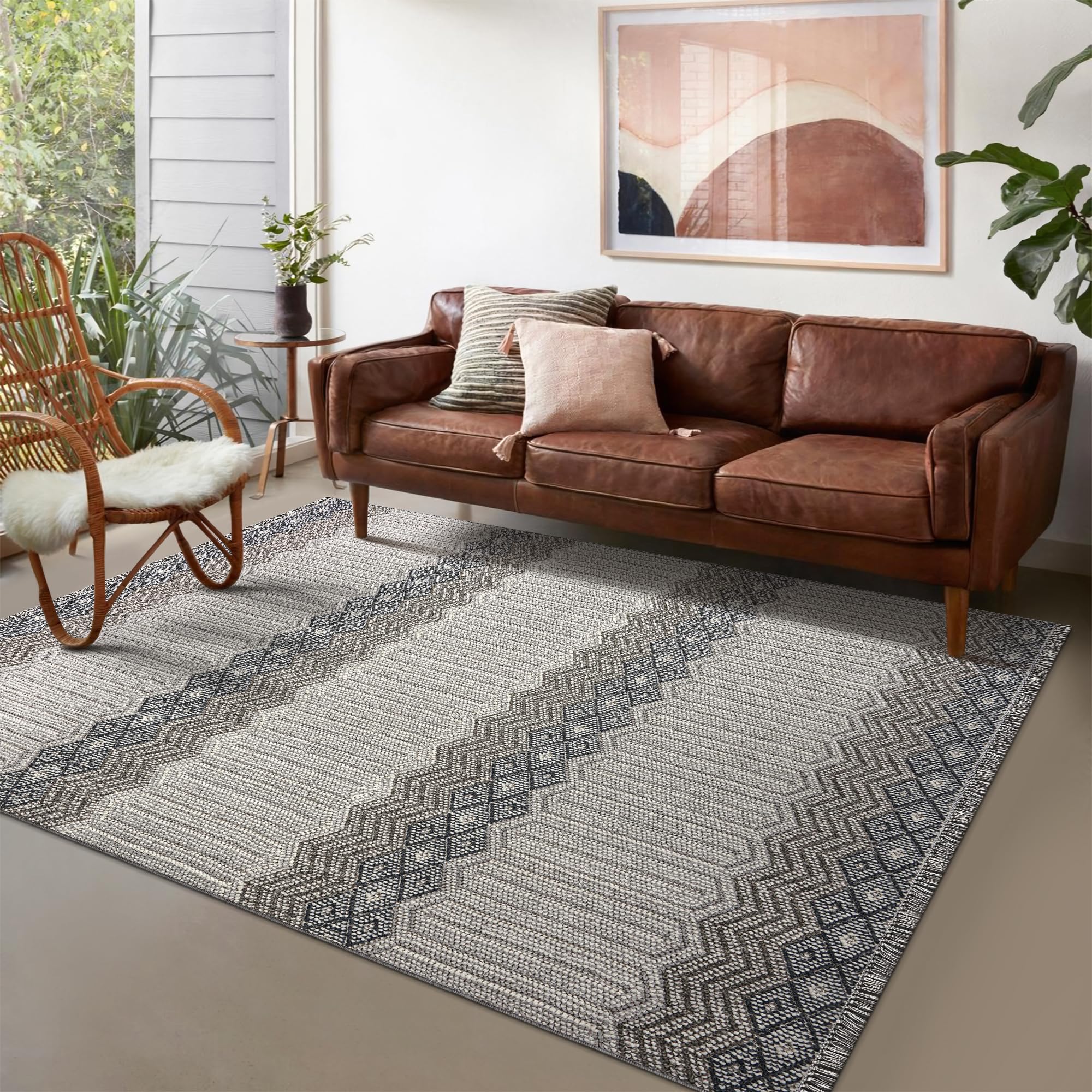 Modern Area Rug for Living Room β Stylish Carpet for Bedroom, Kitchen & Home Decor | Easy to Clean, Non-Shedding & Durable | Kid and Pet Friendly (GRAY IVORY, 80X150)