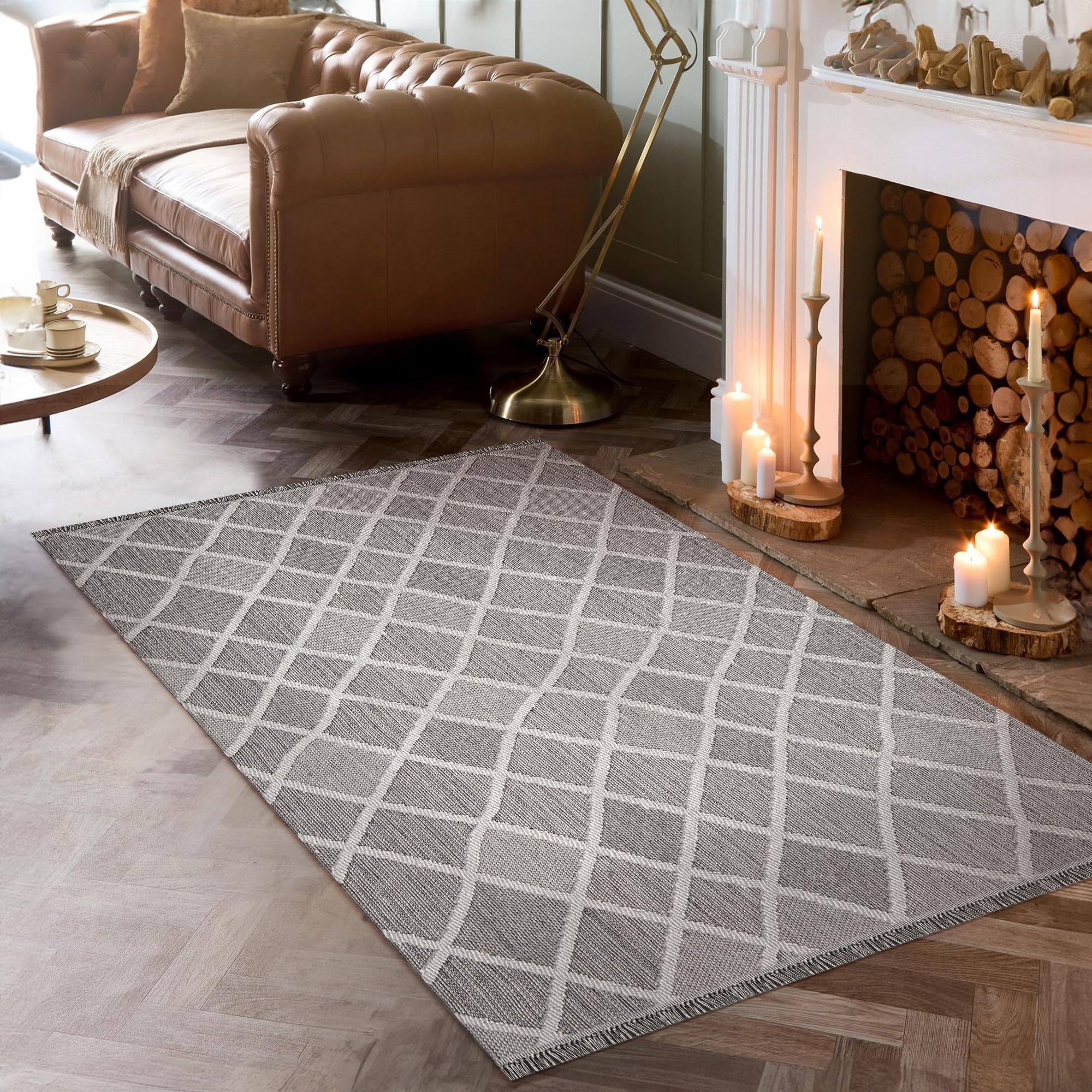 Modern Area Rug for Living Room β Stylish Carpet for Bedroom, Kitchen & Home Decor | Easy to Clean, Non-Shedding & Durable | Kid and Pet Friendly (GRAY IVORY, 80X150)