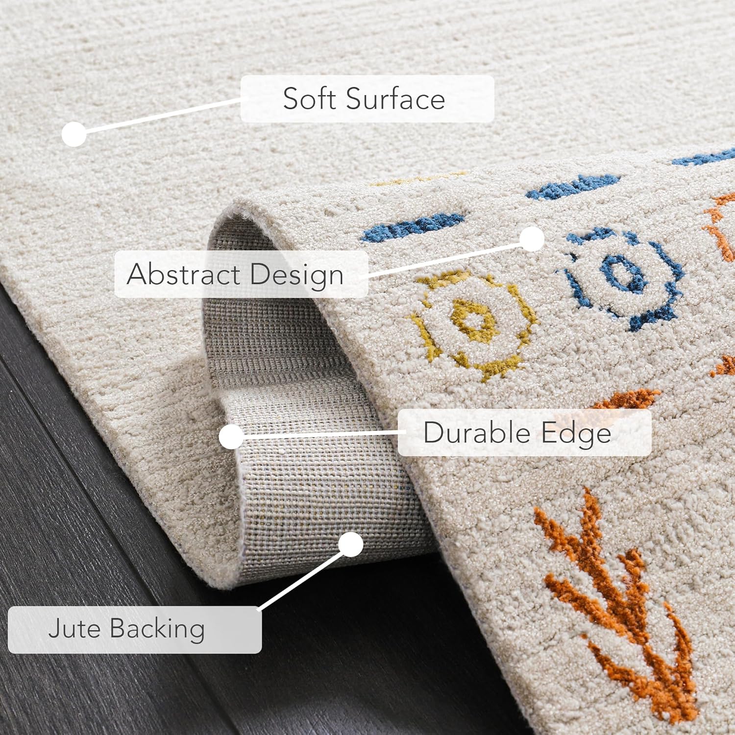 Area Rug for Living Room - Ultra-Soft Low Pile Carpet | Soft Micro Polyester, Non-Shedding & Shed-Resistant | Modern Rugs for Bedroom, Large Rugs, Hallway, Carpets (LIGHT BEIGE, 120X180)