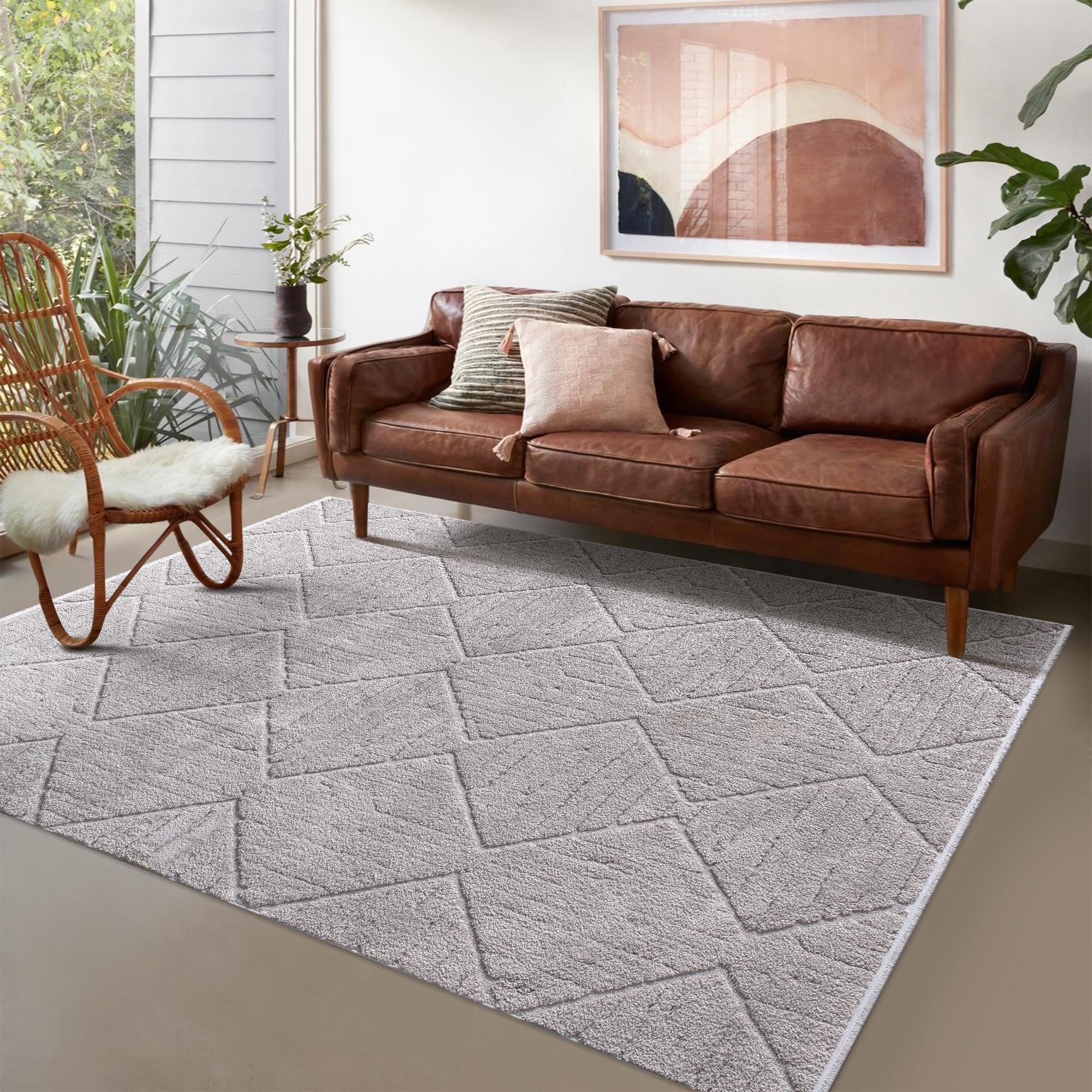 Area Rug for Living Room β Fluffy Area Rug, Modern Carpet for Bedroom & Home | Non-Shedding, Shed-Resistant Large Area Rugs for Living Room, Hallway & Office Decor (BEIGE, 80X150)