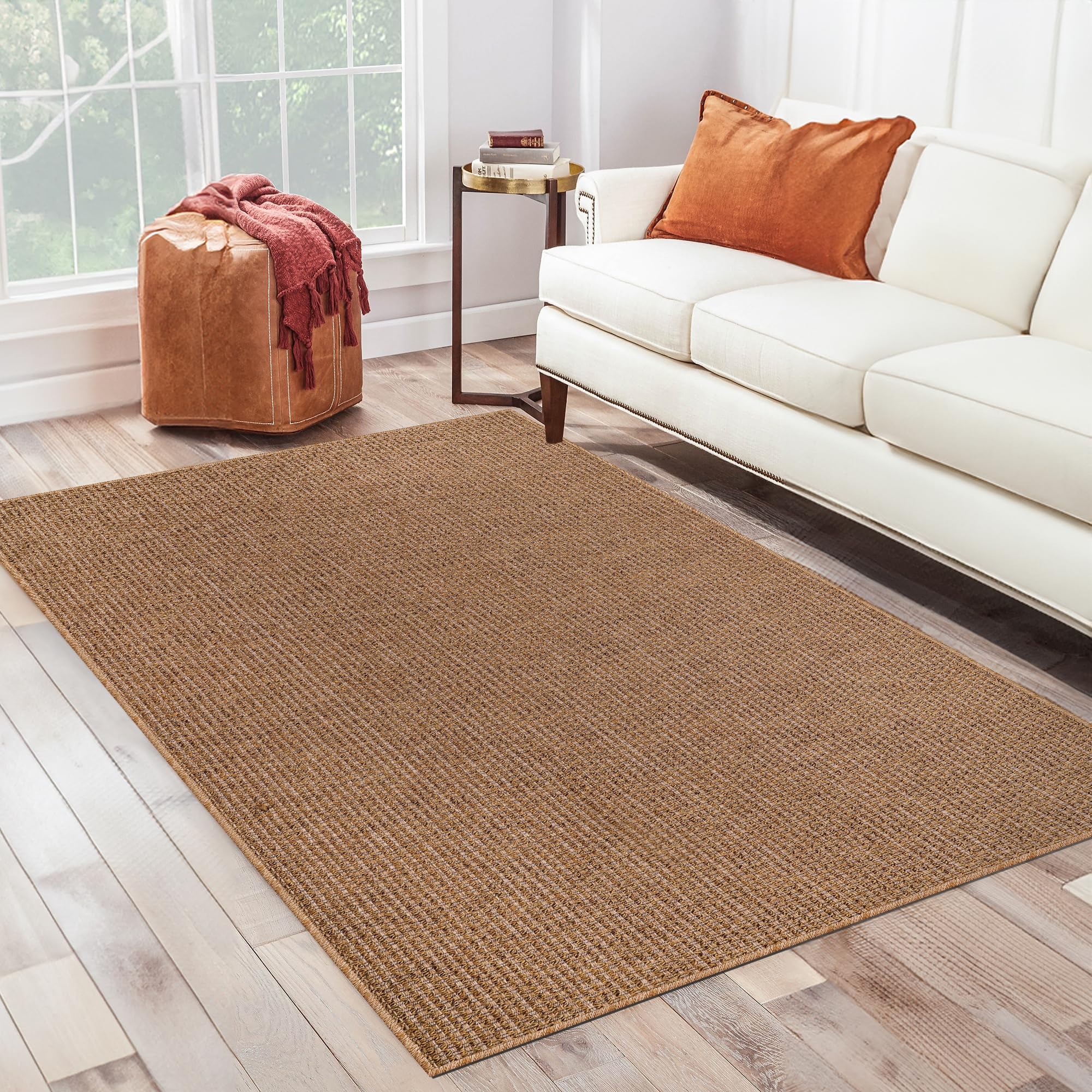 Rugs Living Room - Non slip, Washable Area Rug - Beige Rug, Suitable for Indoor and Outdoor Use, UV and Weather Resistant, Carpet for Bedroom, Kitchen, Verandas (Beige 4, 80X150 CM)
