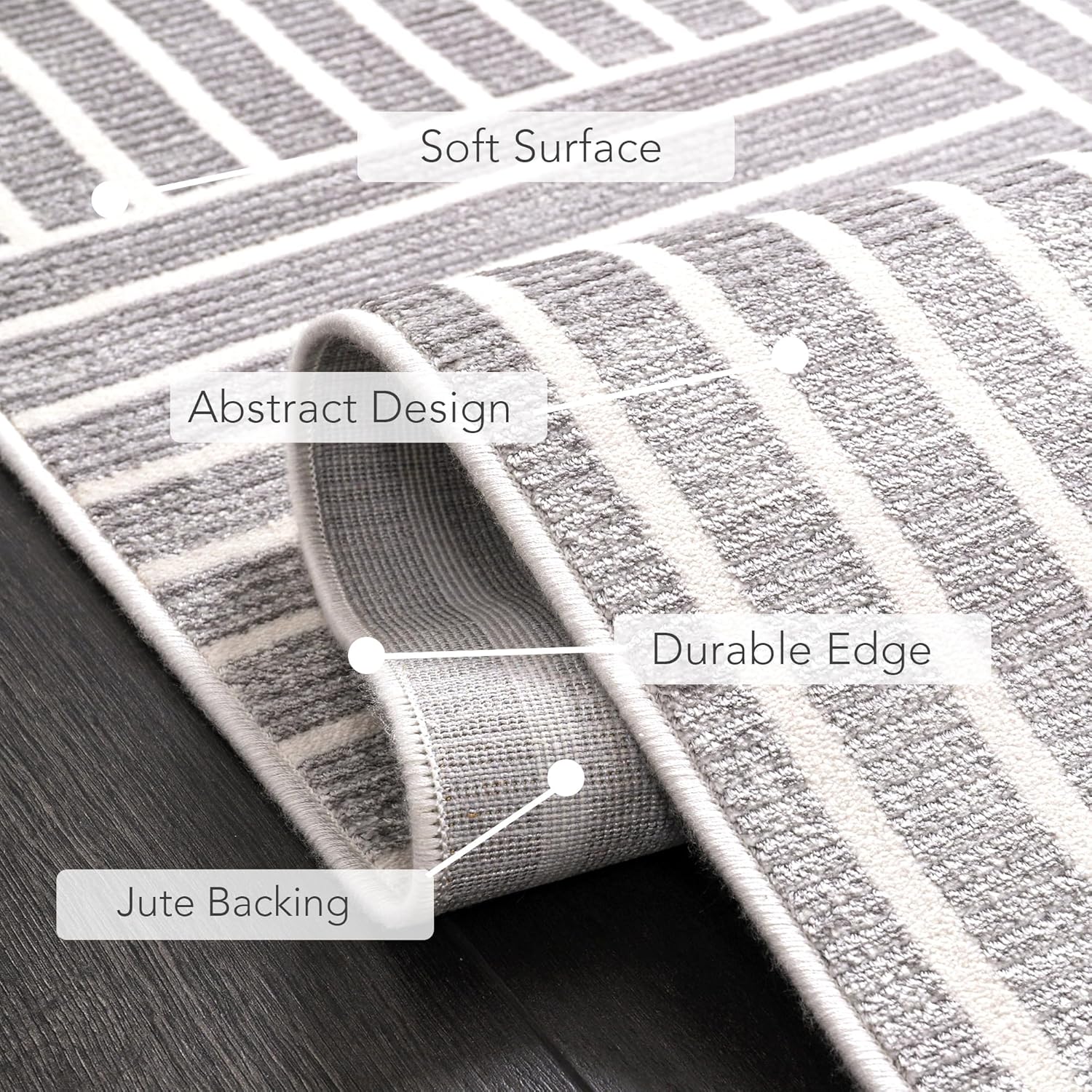 Area Rug for Living Room β Soft Plush Area Rug, Modern Carpet for Bedroom & Home | Non-Shedding, Shed-Resistant Large Area Rugs for Living Room, Hallway & Office (LIGHT GRAY, 160X230)