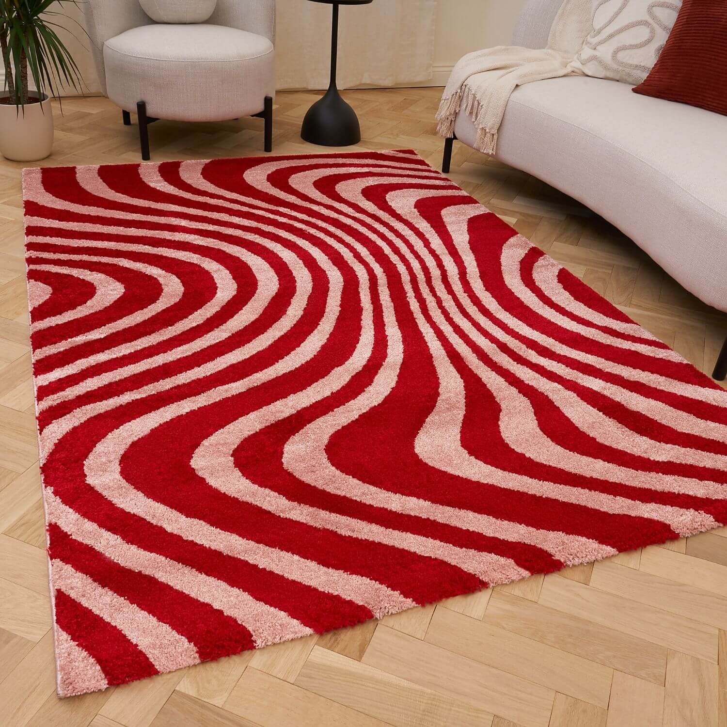 Joli Striped Red & Pink Rug