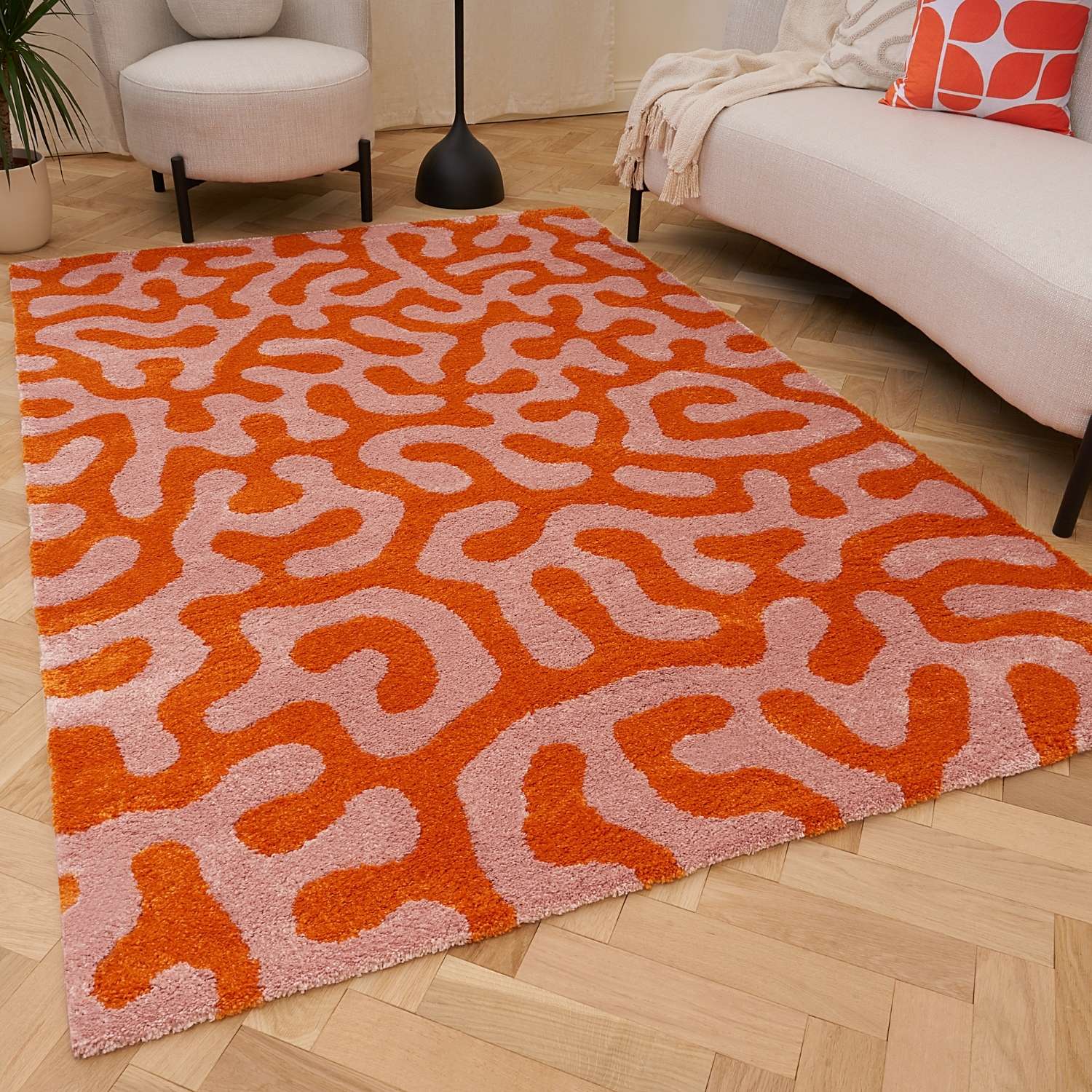 Joli Doodle Orange & Pink Rug