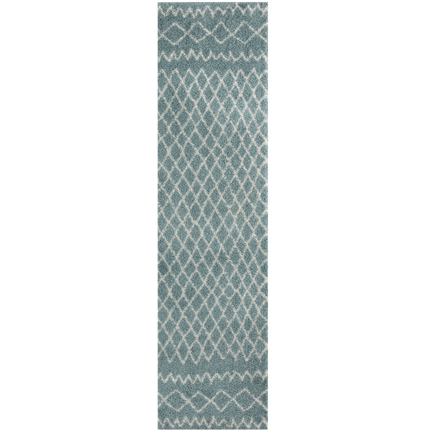 Moroccan Duck Egg Blue Shaggy Rug | 950