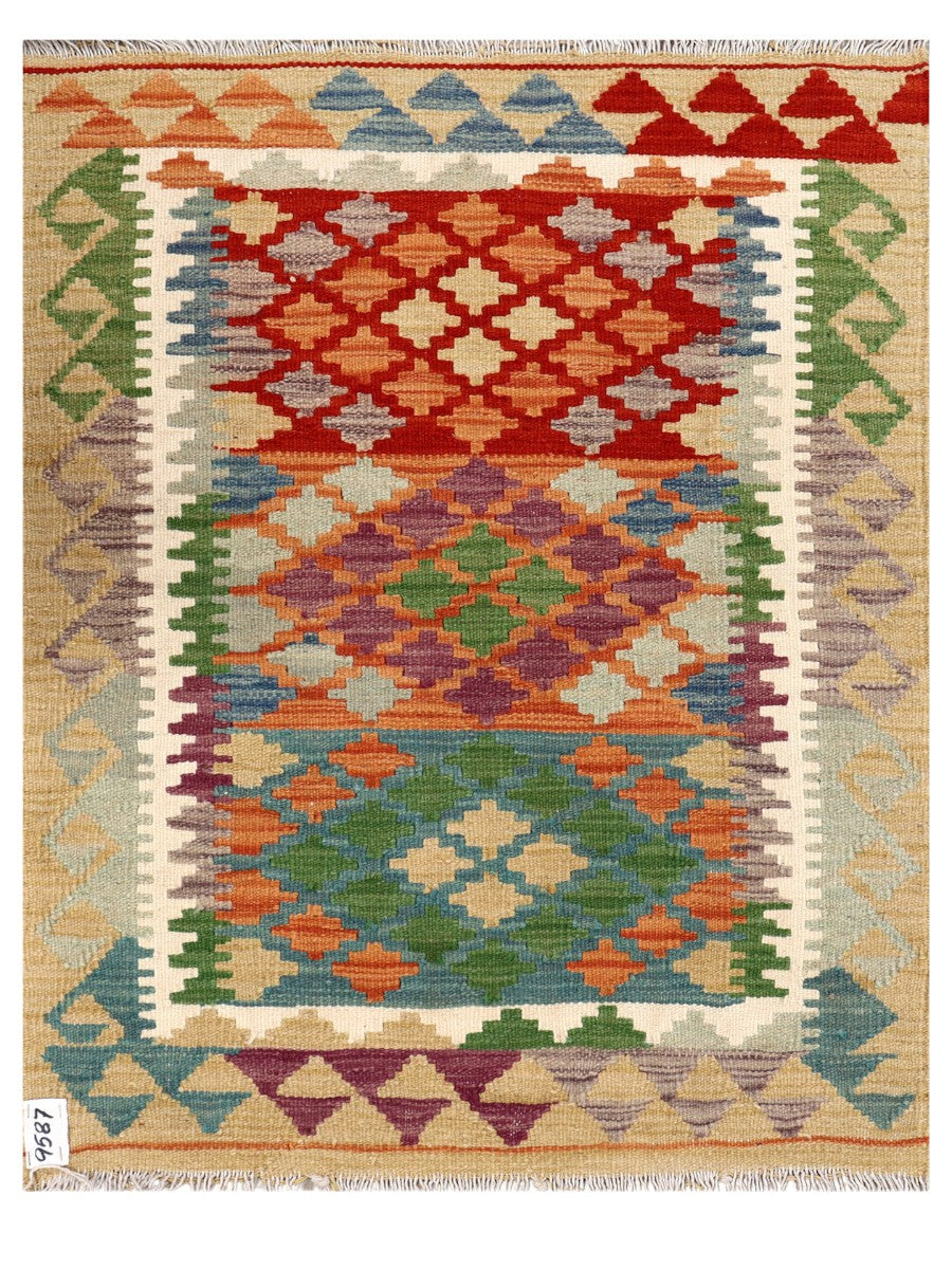 Maimana Afghanistan Kilim Rug - 108 x 85 cm