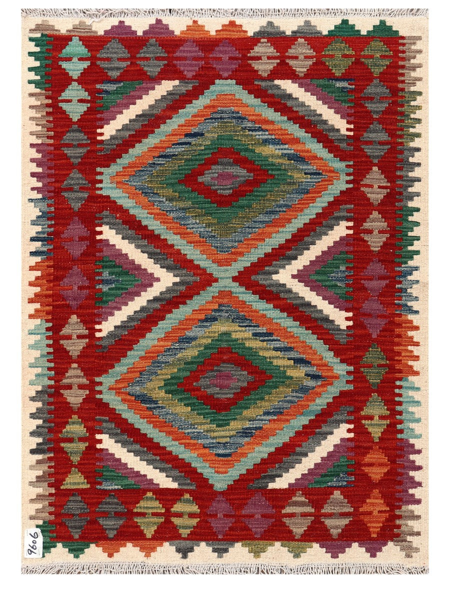 Maimana Afghanistan Kilim Rug - 121 x 88 cm