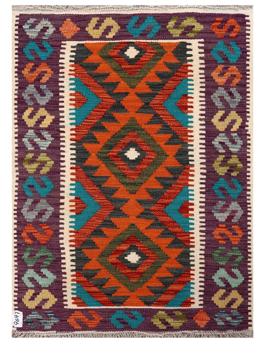 Maimana Afghanistan Kilim Rug - 113 x 82 cm
