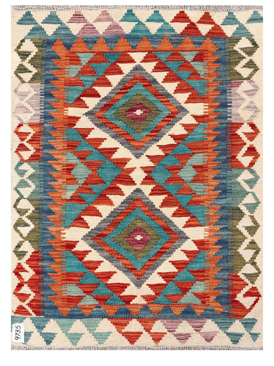 Maimana Afghanistan Kilim Rug - 112 x 82 cm