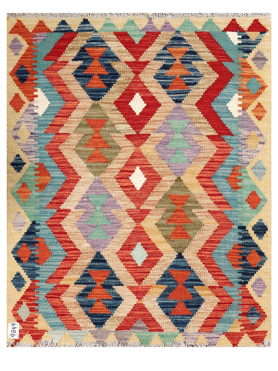 Maimana Afghanistan Kilim Rug - 116 x 92 cm