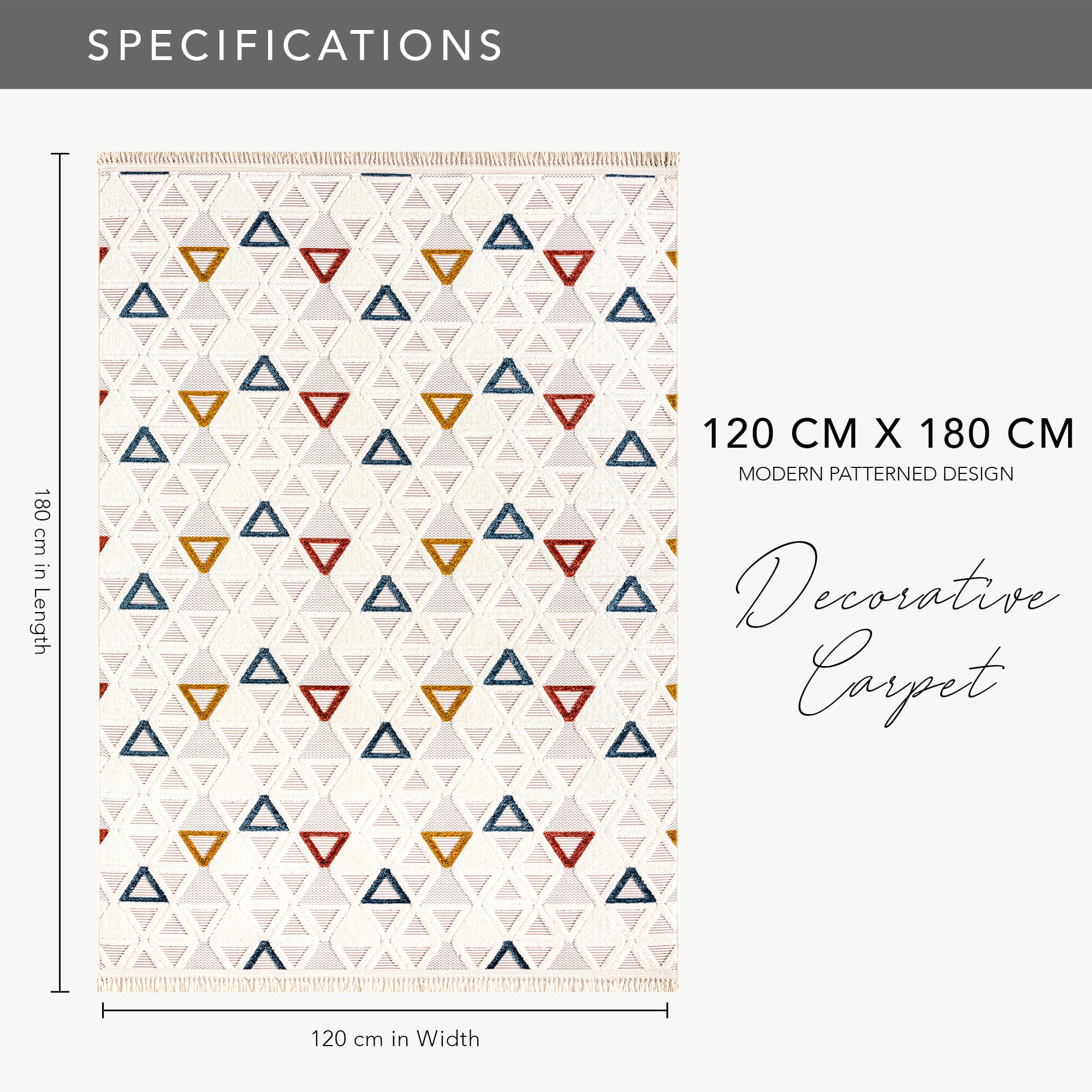 Netline Home RUGS DEPOT Area Rug for Living Room, Bedroom & Hallway β Soft & Durable Low Pile Area Rugs β Bohemian, Aztec & Boho Style β Pet & Kid-Friendly, Ideal for High-Traffic Areas (Copy)