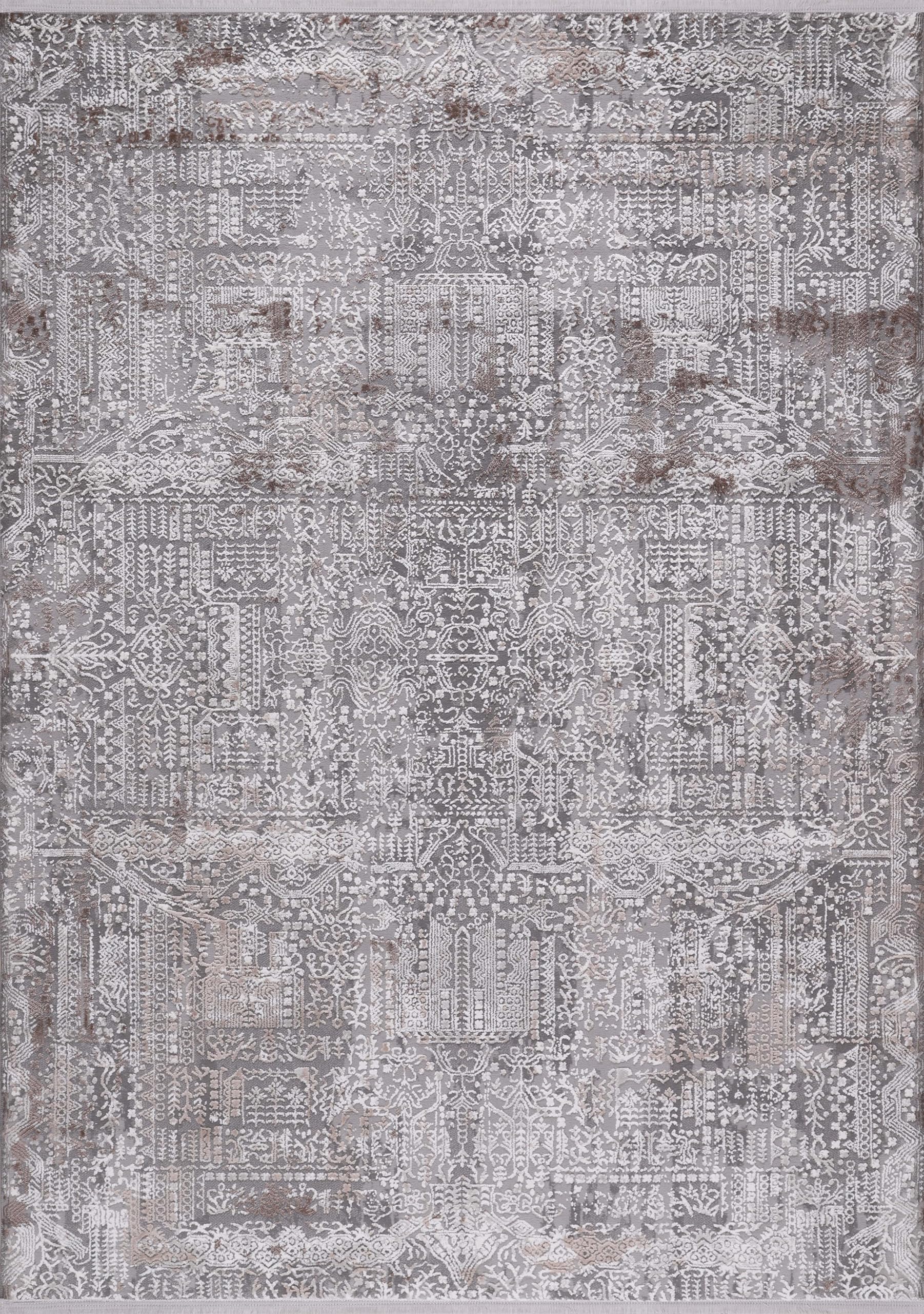 Luxe Area Rug for Living Room | Soft 8mm Pile, High-Density Wilton Woven Carpet | Fade Resistant, Luxury Geometric & Distressed Design for Bedroom, Hallway & Kitchen (ASH GRAY, 80X150)