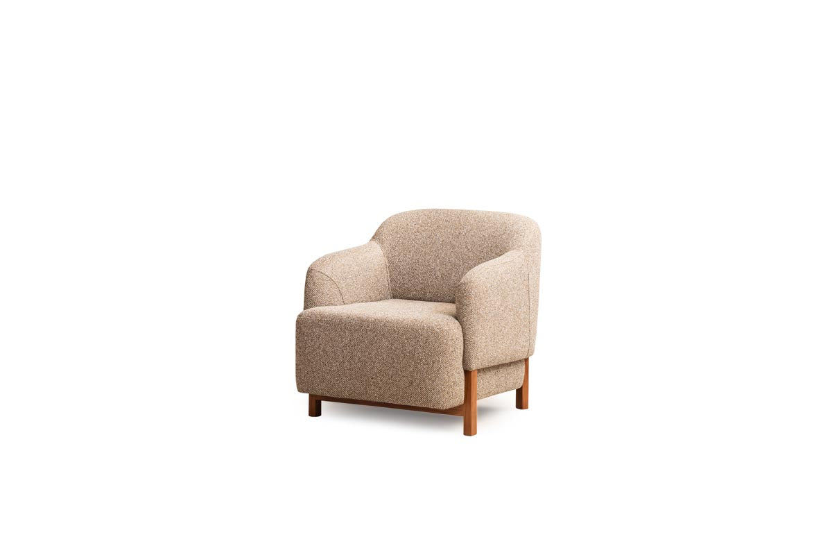 Netline Home Interior Arden armchair with plush fabric upholstery and sleek, modern design for comfortable seating.