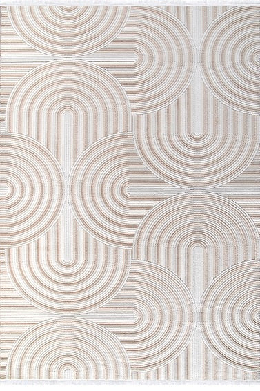 Tappeto moderno Boyut BY001 in crema Netline Home Rugs Depot – Polipropilene e poliestere, anti-pelucchi, facile da pulire, resistente | Camera da letto, studio, cameretta, ingresso
