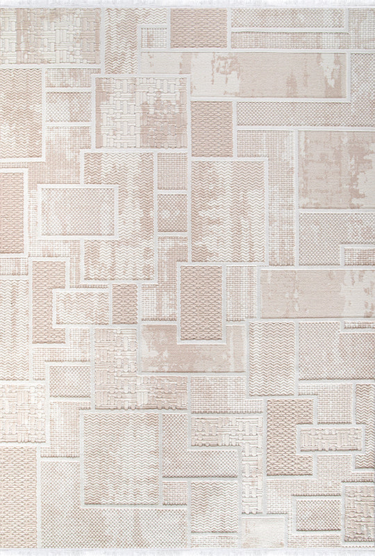 Tappeto moderno Boyut BY004 in crema Netline Home Rugs Depot – Polipropilene e poliestere, anti-pelucchi, facile da pulire, resistente | Camera da letto, studio, cameretta, ingresso