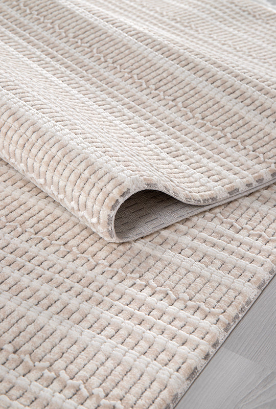 Tappeto moderno Boyut BY010 in crema Netline Home Rugs Depot – Polipropilene e poliestere, anti-pelucchi, facile da pulire, resistente | Camera da letto, studio, cameretta, ingresso