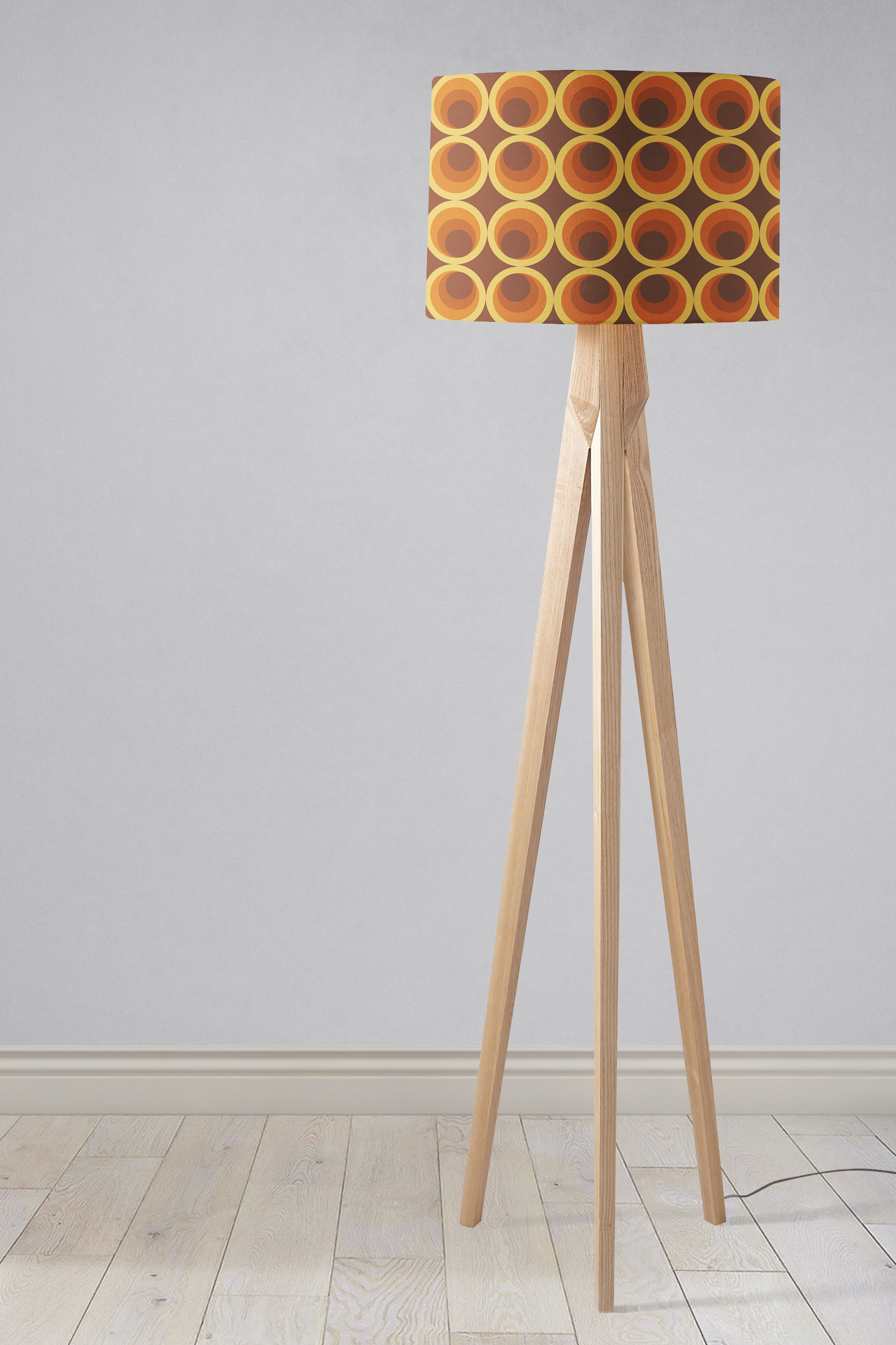 Dark Brown Retro 1970's Design Lampshade – Ceiling & Table Compatible
