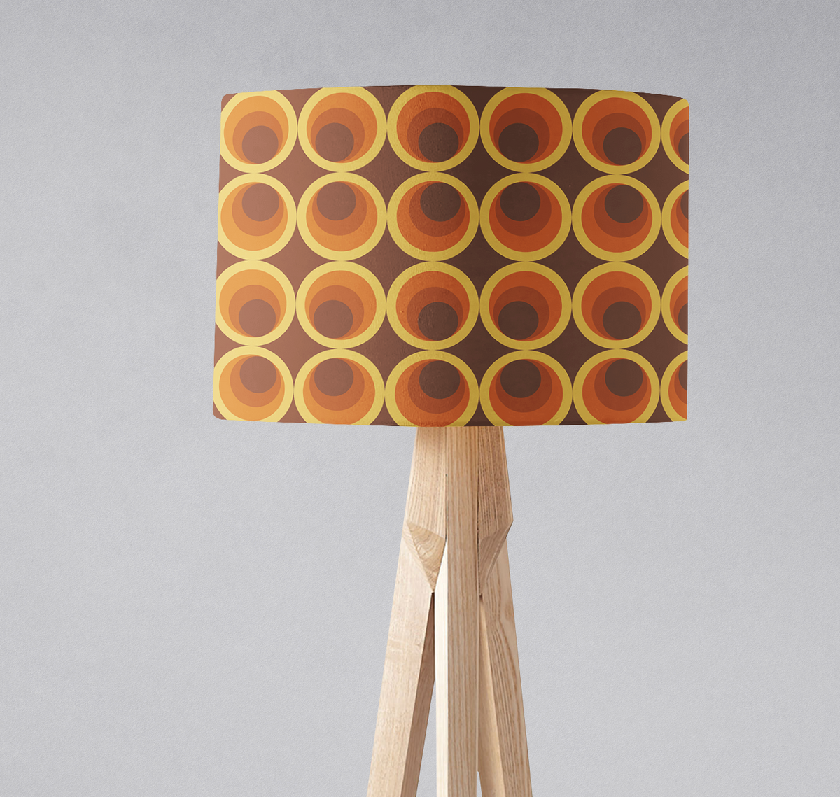 Dark Brown Retro 1970's Design Lampshade – Ceiling & Table Compatible