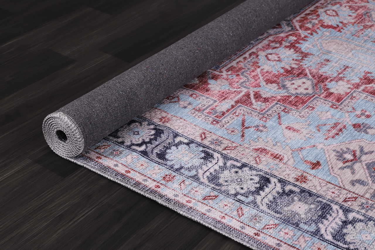 Netline Home Rugs Depot Bohemian Grey Striped Washable Rug Design K1