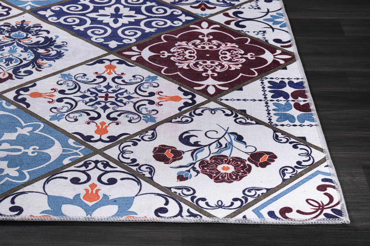 Netline Home Rugs Depot Modern Beige Floral Washable Rug Design 4002