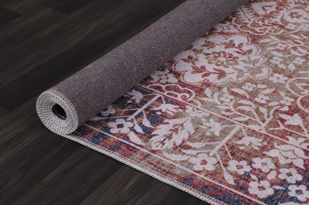 Netline Home Rugs Depot Kilim Red Medallion Washable Rug Design 1486