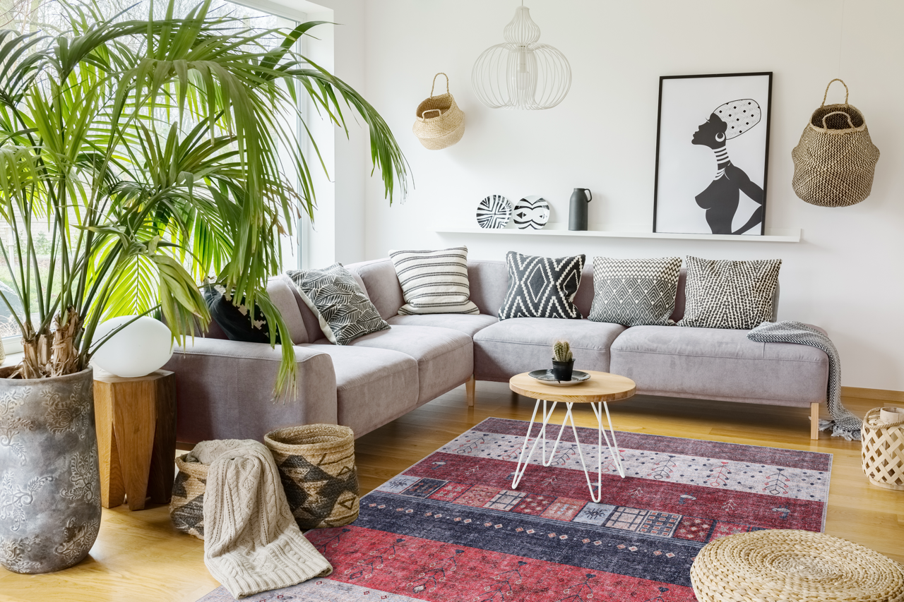 Netline Home Rugs Depot NH1339 – Machine Washable Gabbeh Rug | Tribal Striped Oriental Carpet with Symbolic Motifs for Living Room, Bedroom & Dining