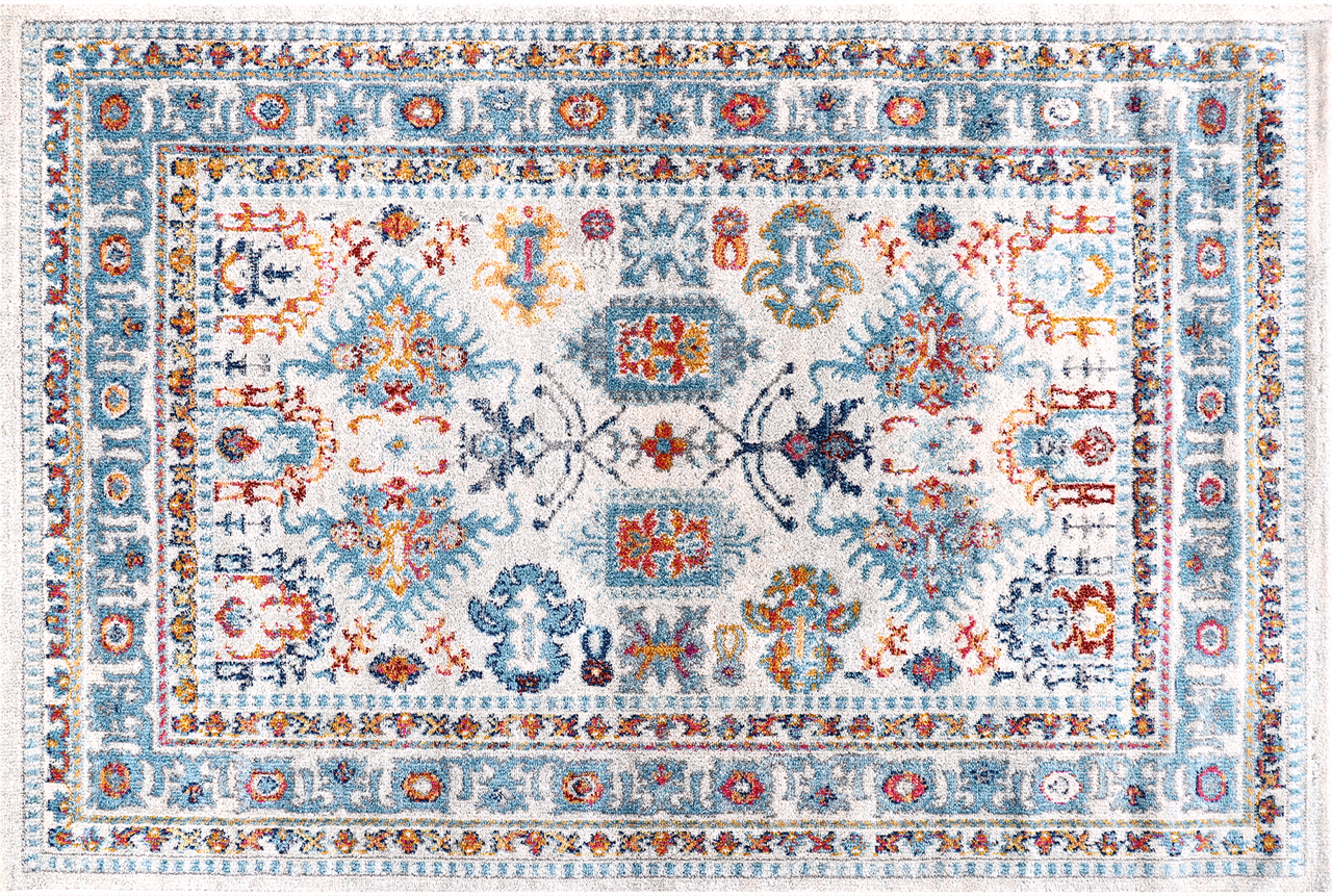 Vintage Area Rug 7650 – Cream Distressed Medallion