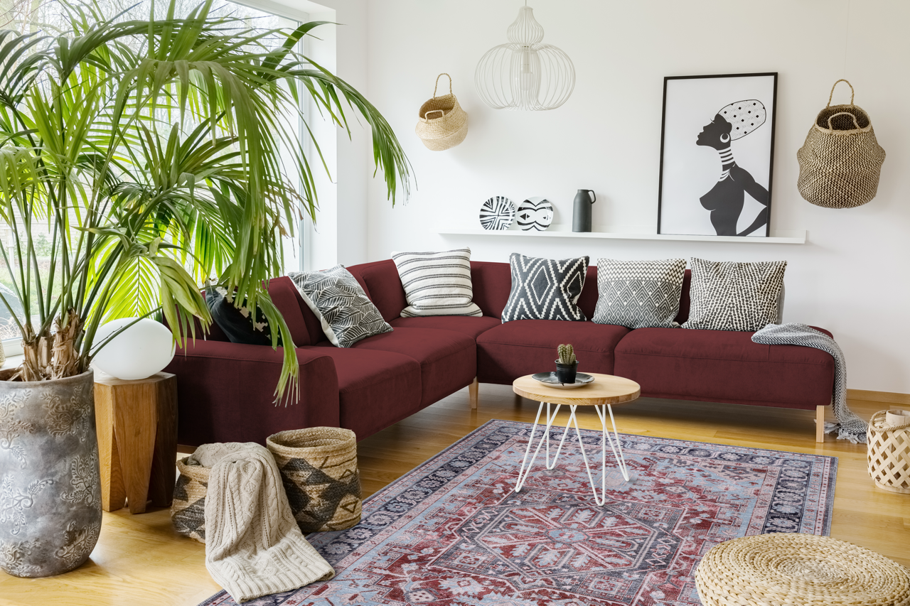 Netline Home Rugs Depot Bohemian Grey Striped Washable Rug Design K1