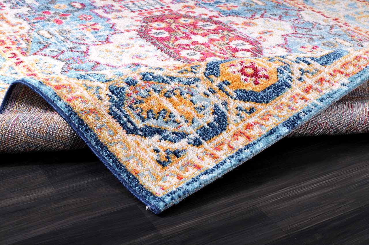 Vintage Area Rug 7664 – Burgundy & Blue Royal Medallion