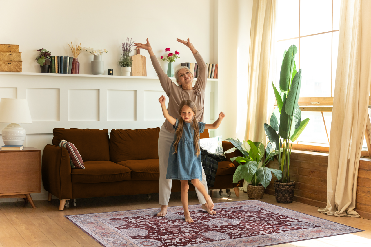 Netline Home Rugs Depot Traditional Blue Abstract Washable Rug Design R4