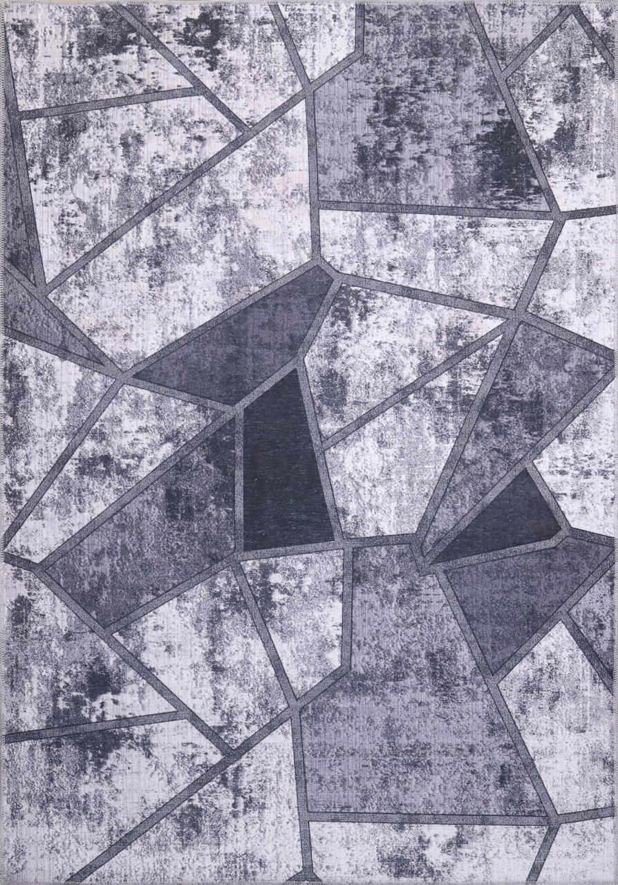 Netline Home Rugs Depot Geometric Black & White Patchwork Washable Rug Design 4001