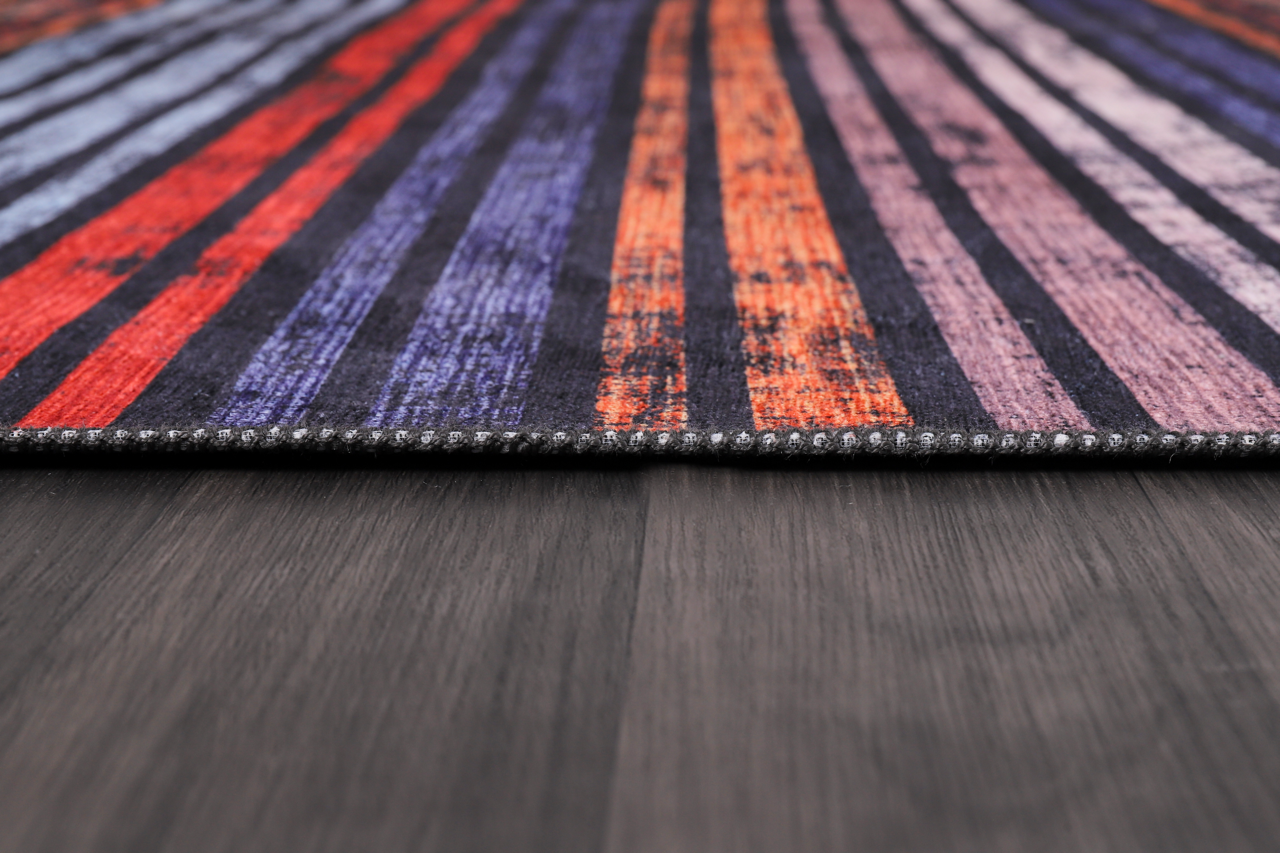 Netline Home Rugs Depot Geometric Black & White Patchwork Washable Rug Design 1336