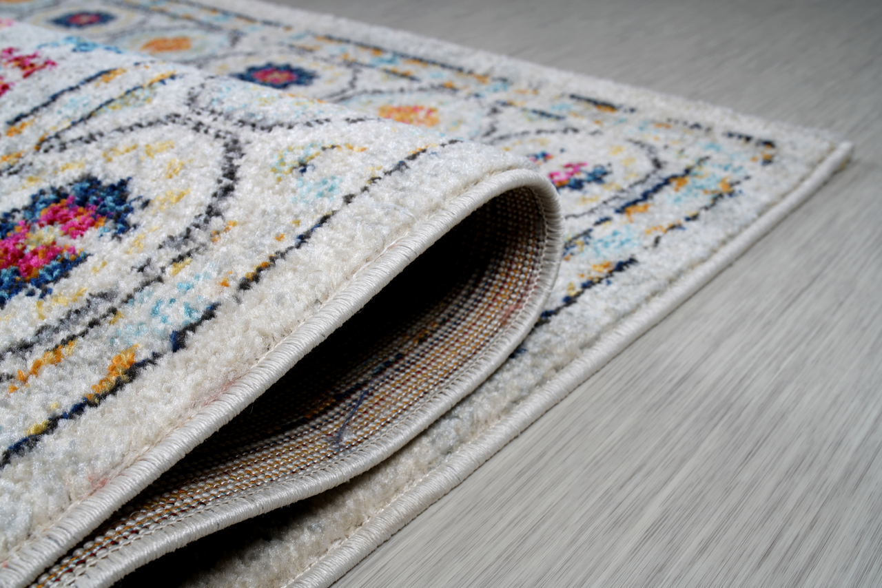 Vintage Area Rug 7655 – Light Grey Traditional Medallion