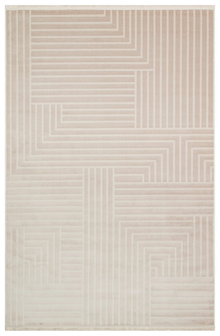 Tappeto moderno beige Netline Home Rugs Depot Cunda CN016 – 100% acrilico, anti-pelucchi, facile da pulire, resistente | Camera da letto, studio, cameretta, ingresso