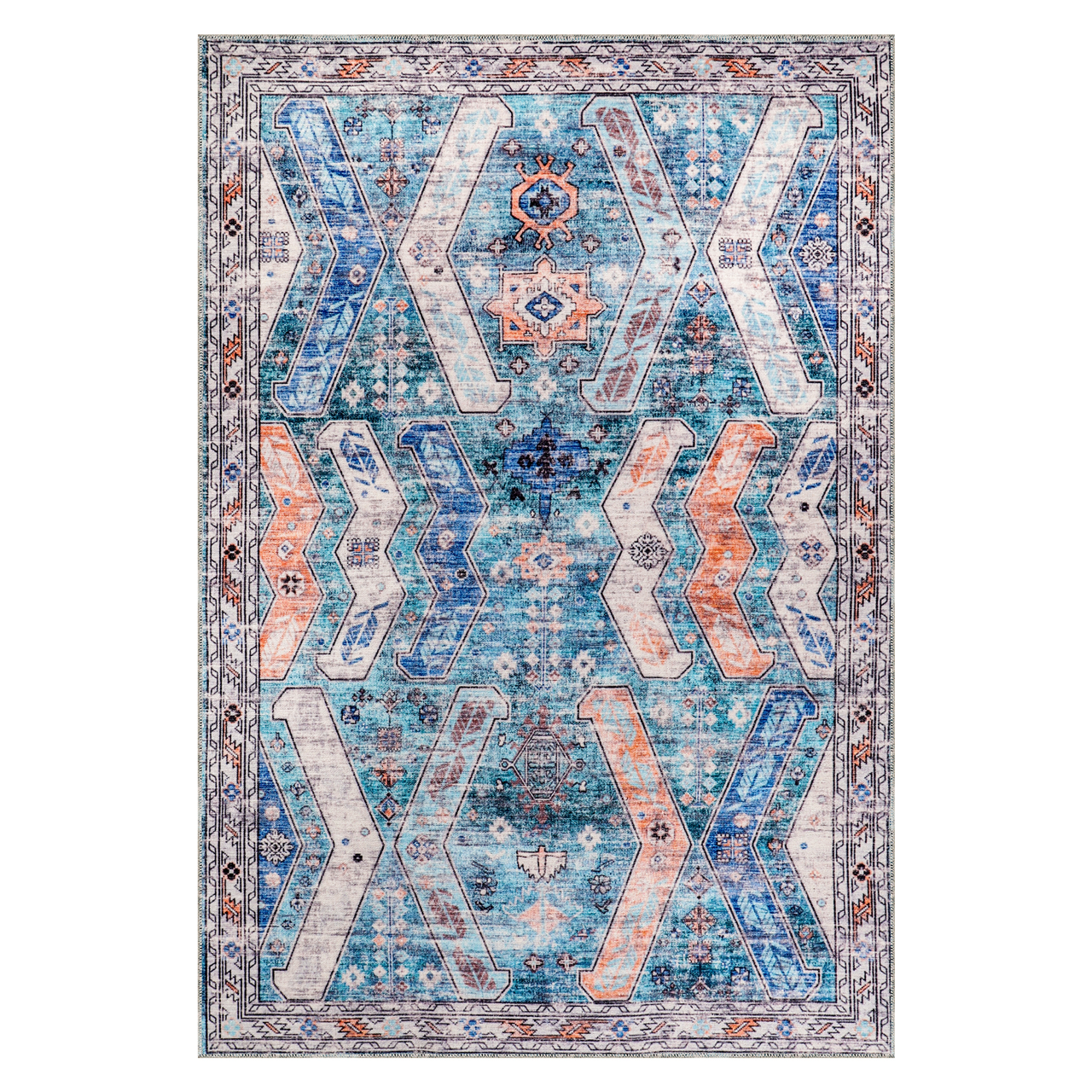 Netline Home Rugs Depot Ð Kilim Red Medallion Washable Rug Ð Design NL1015