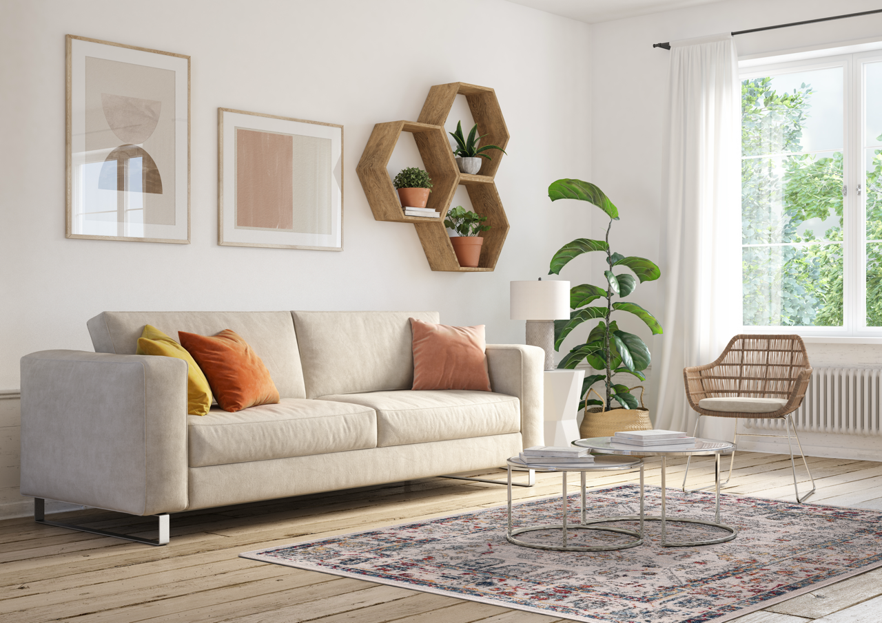 Vintage Area Rug 7659 – Beige Traditional Pattern